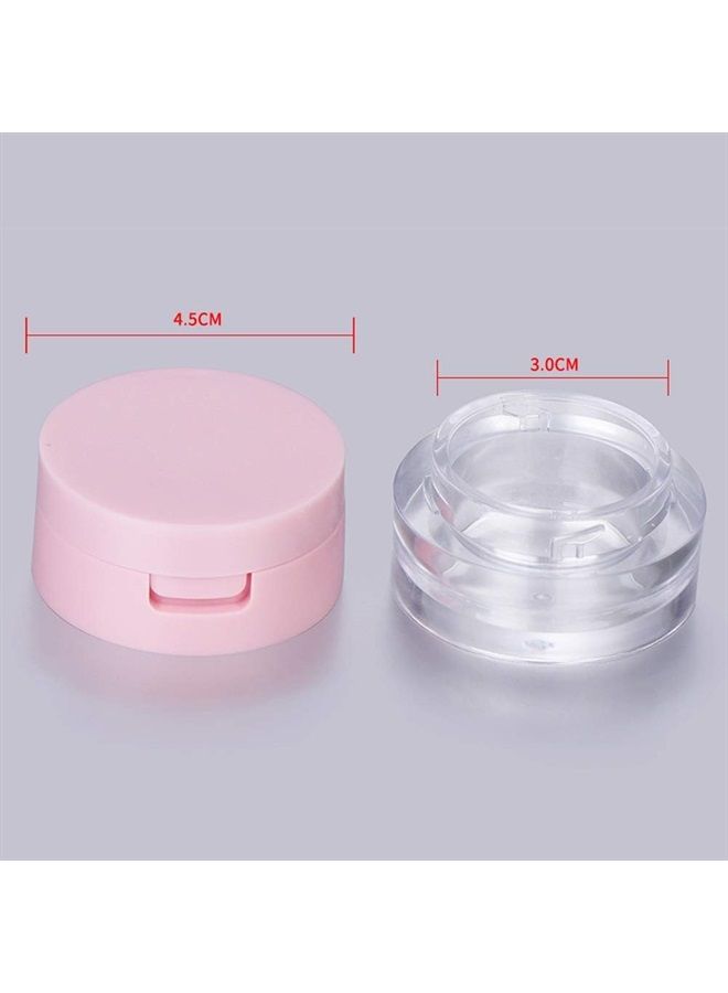Capacity 3ml (0.1 oz) Leak-free Reusable Plastic Powder Box DIY Makeup Powder Box, Mini Portable Flip Lid Travel Powder Box with Mirror