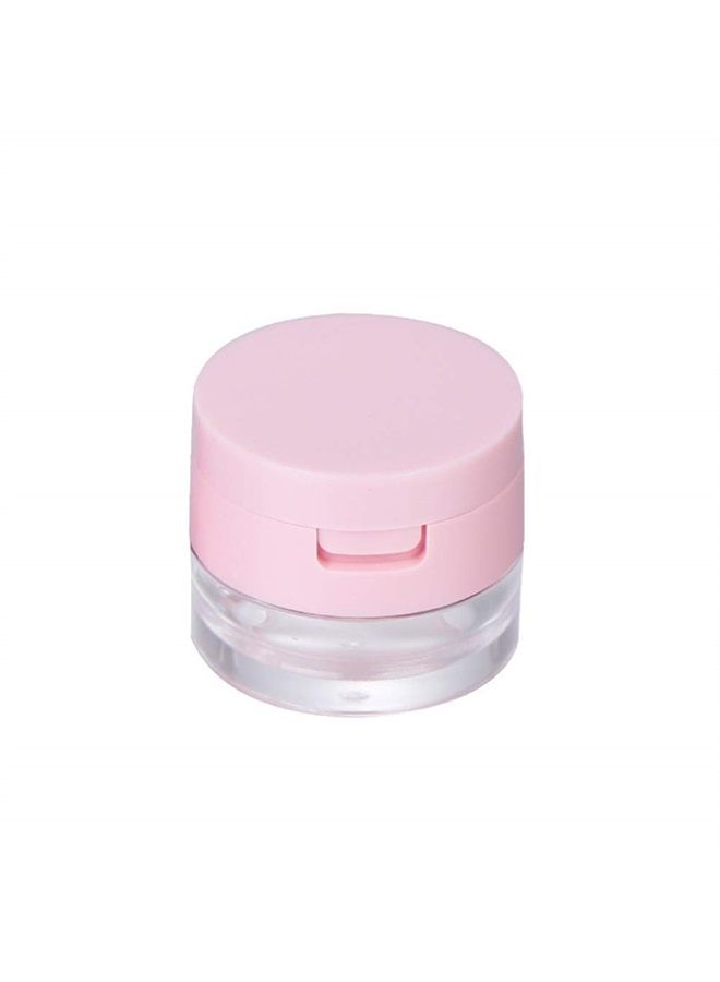 Capacity 3ml (0.1 oz) Leak-free Reusable Plastic Powder Box DIY Makeup Powder Box, Mini Portable Flip Lid Travel Powder Box with Mirror