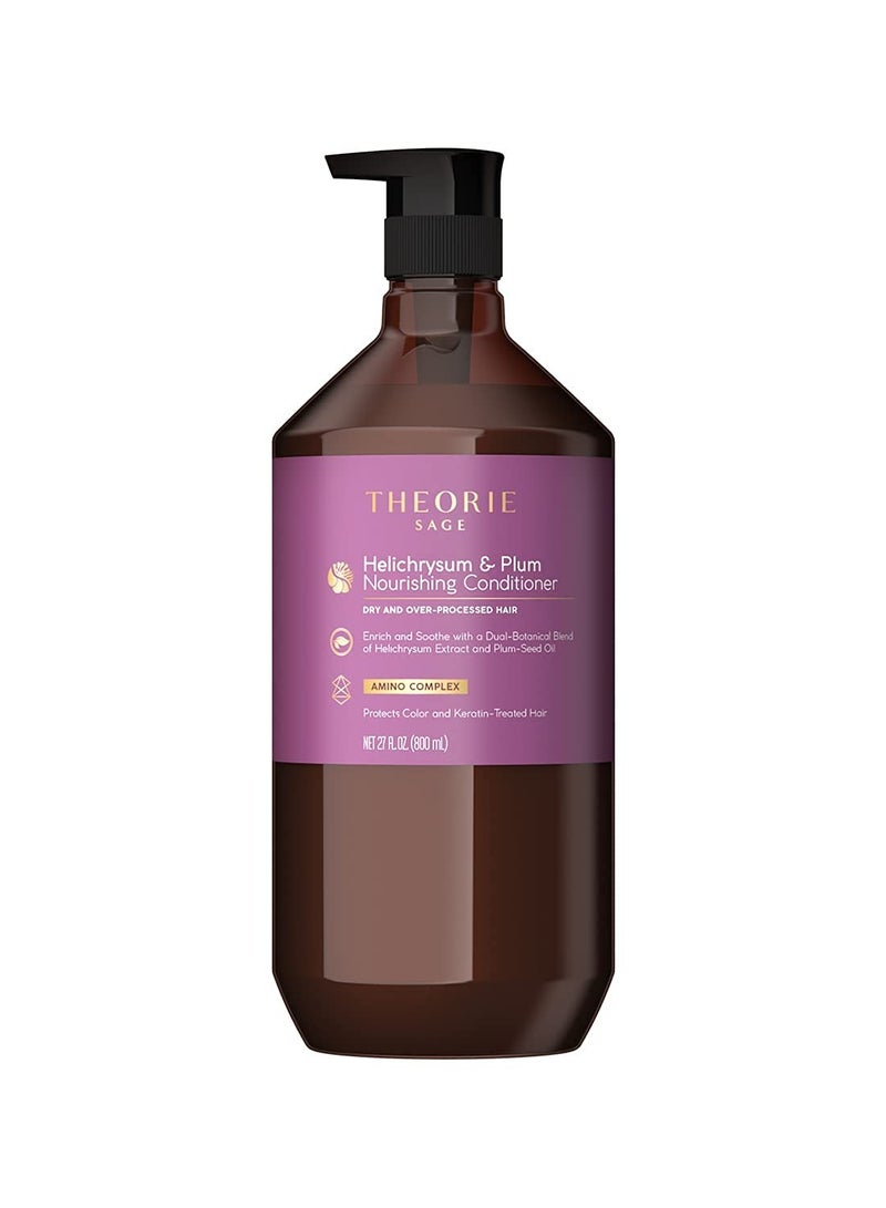 Theorie Helichrysum and Plum Nourishing Conditioner - Suited for Dry & Over Processed Hair - Protects Color & Keratin Treated Hair - 800ML