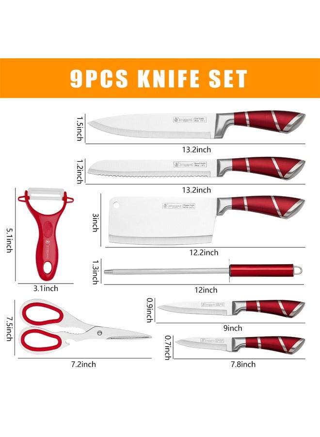9 Piece Stainless Steel Knife Set