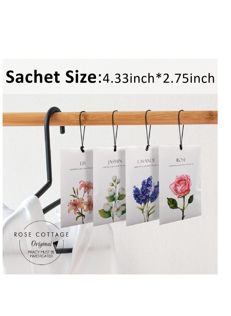 ROSE COTTAGE 12 packs Closet air deodorizer freshener scented drawers sachets long lasting smell good for house 4 scents