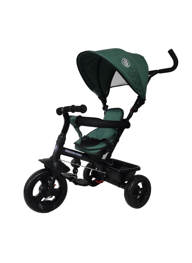 Lovely Baby LB 325HC Tricycle - Baby Push Trike - Kids First Bike - Pushchair with Sun Canopy - Parent Handle & Footrest - Blue