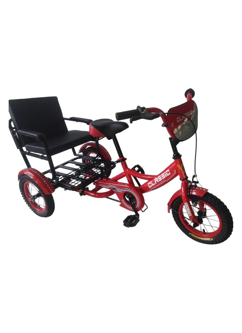 Classic Lovely Baby Sofa Tricycle For Kids 12 inch - Red