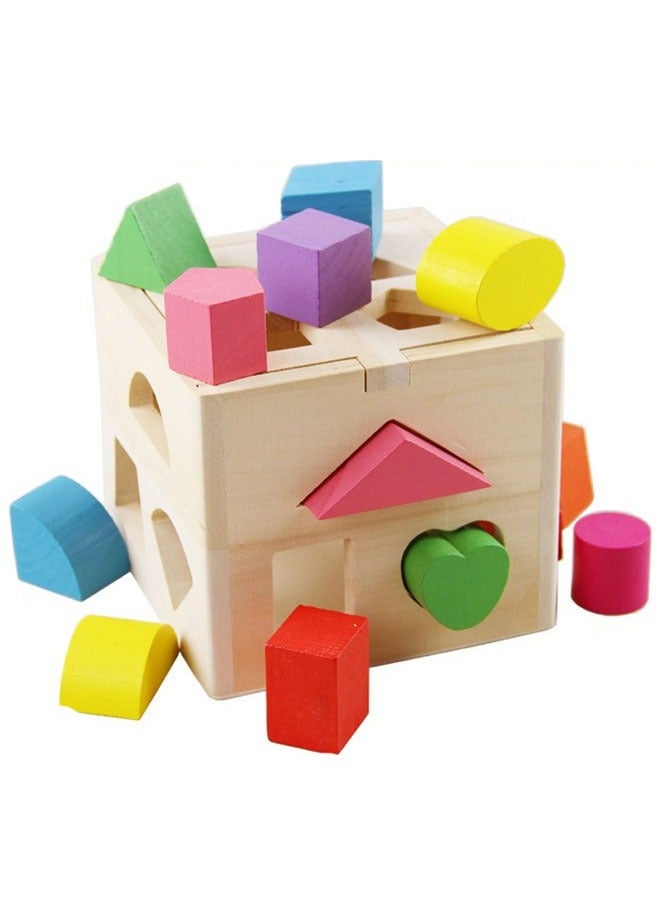 Wooden Educational Toys Children's Toys The shape of the intelligence box is matched with building blocks for infants and toddlers