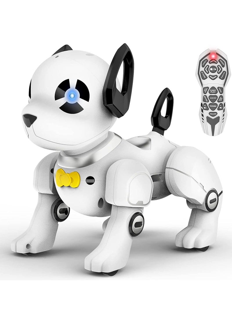 Remote Control Robot Dog Toy Programmable Smart Interactive Robotic Pets, RC Stunt Robot Toys Dog Imitates Animals Music Dancing Handstand Push up Follow Functions for Kids Boys Girls