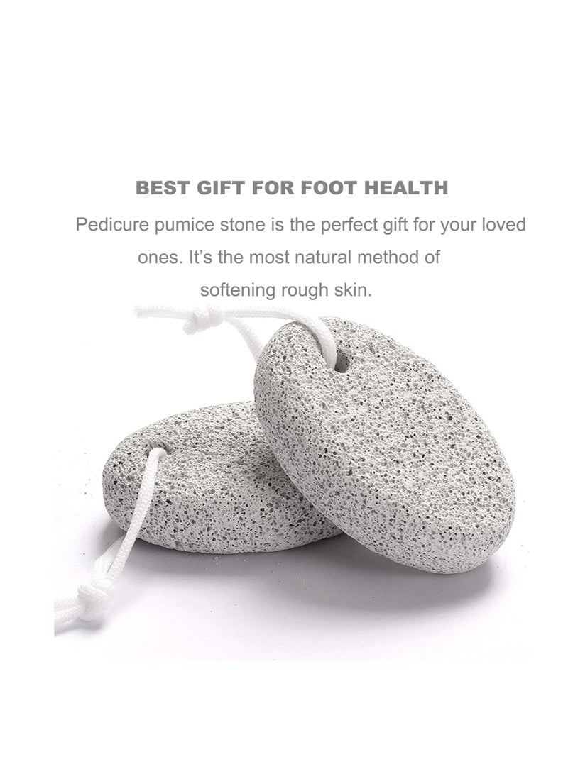 Natural Foot Pumice Stone for Feet, Borogo 2-Pack Lava Pedicure Tools Hard Skin Callus Remover for Feet and Hands - White&Red