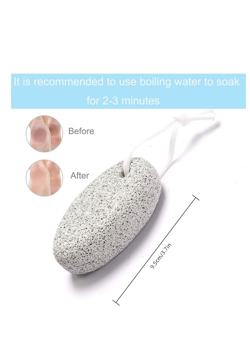 Natural Foot Pumice Stone for Feet, Borogo 2-Pack Lava Pedicure Tools Hard Skin Callus Remover for Feet and Hands - White&Red