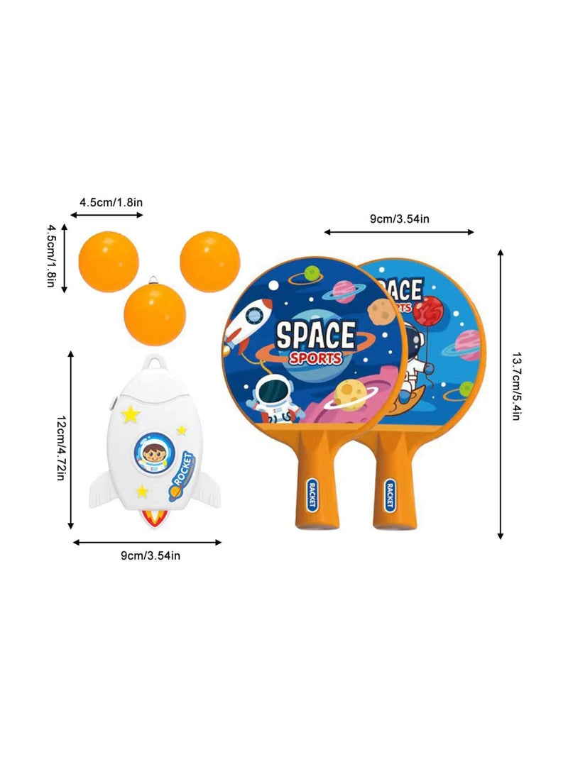 Indoor Hanging Table Tennis for Kids, Portable Trainer, Parent-Child Interactive Game Toy Exerciser, Pingpong Balls Training Sparring Device, Outer Space Theme
