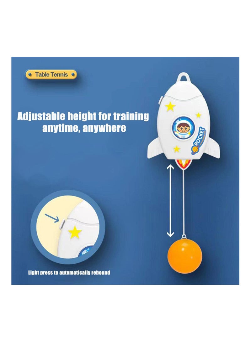 Indoor Hanging Table Tennis for Kids, Portable Trainer, Parent-Child Interactive Game Toy Exerciser, Pingpong Balls Training Sparring Device, Outer Space Theme