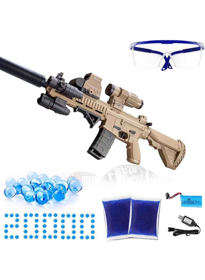 Electric Gel Ball Blaster M416 Gel Blaster Gun Toy with 20000 Water Beads for Outdoor Activities Full Auto Splatter Ball Blasters