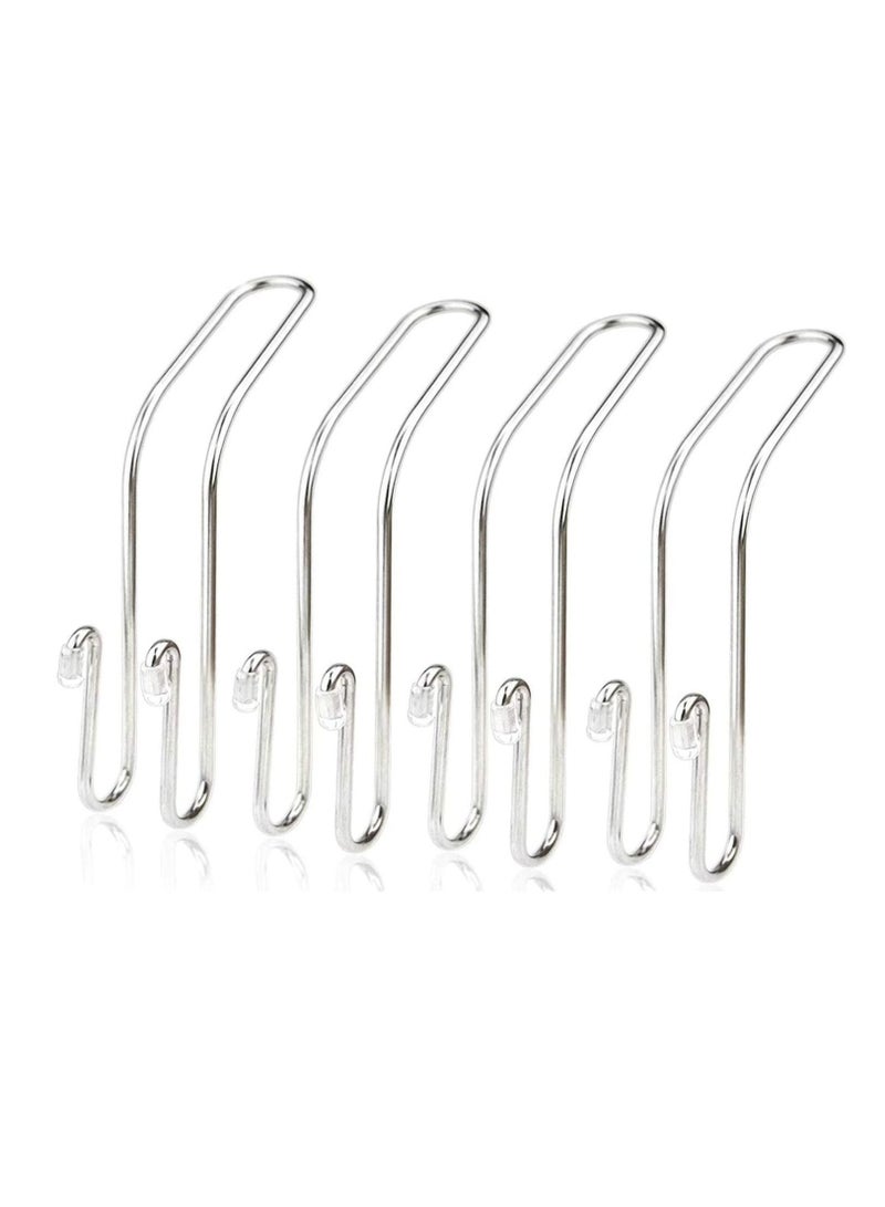 Car Seat Hooks, 4 Pack Car Back Seat Headrest Hanger Holder Hooks for Purse, Grocery Bag, Hat, Cloth, Coat, Stainless Car Seat Accessory, Universal Vehicle Trunk Storage Organizer, Heavy Duty Hook