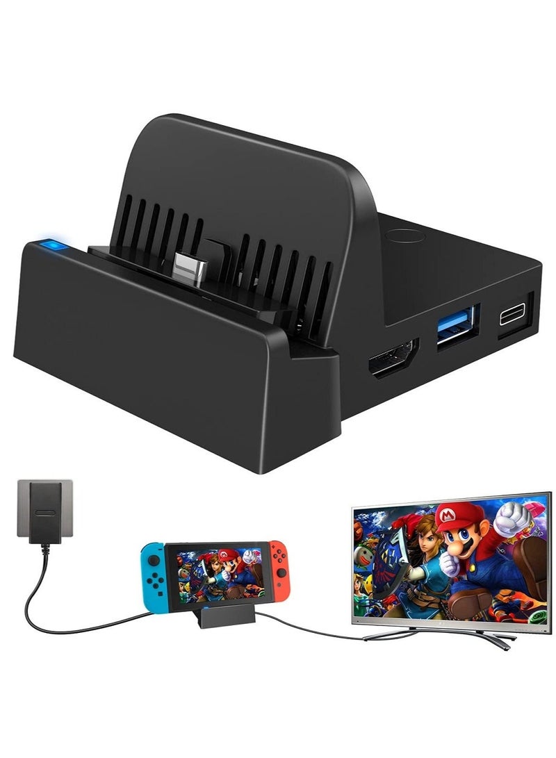 for Nintendo Switch Dock, Pocket Charging Dock 4K HDMI TV Adapter for Switch Docking Station Charger Dock Set Good Replacement for Official Replacement Charging Dock( Upgraded System)