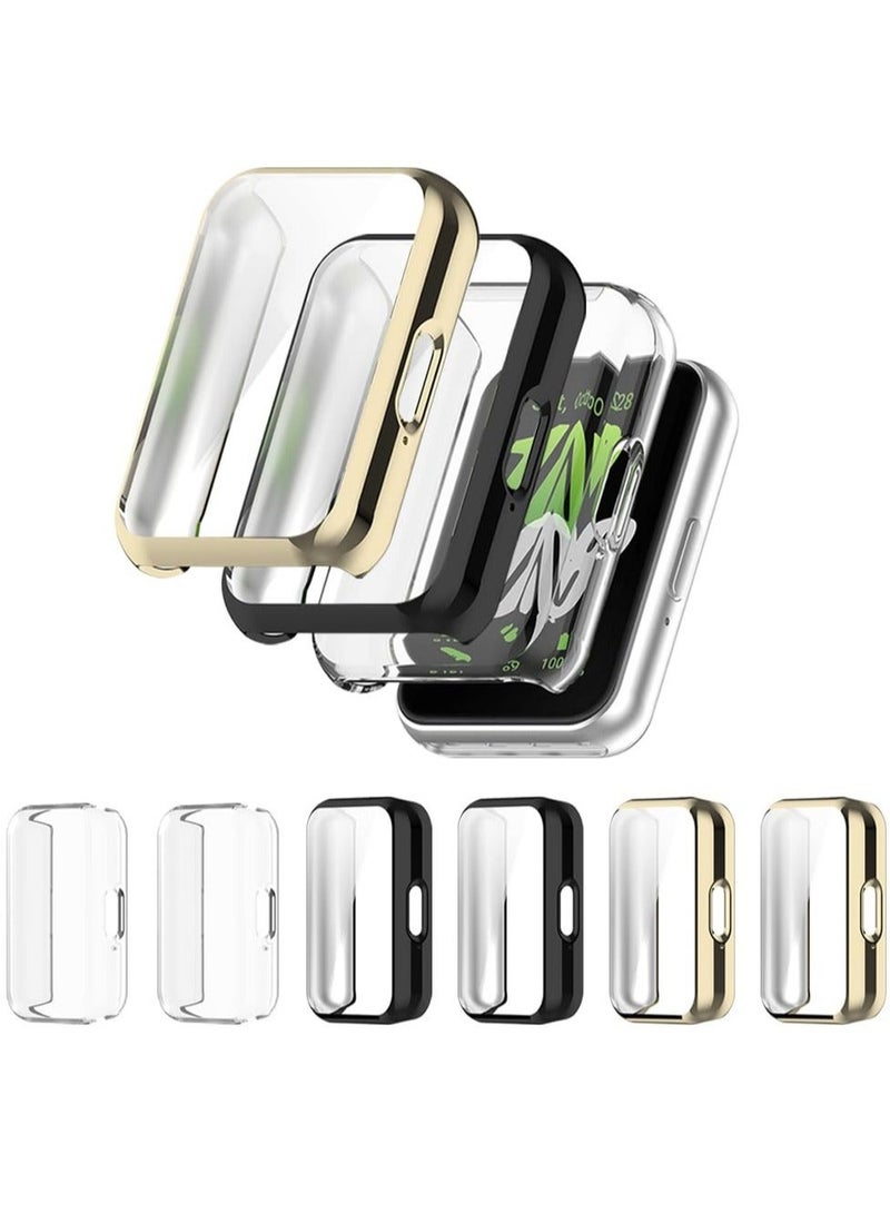 3 Pack Watch Screen Protector Compatible with Samsung Galaxy Fit 3 SM-R390 Cases, Soft TPU Face Cover Scratch Resistant Full Protective Bumper Set Ultra-Thin Smartwatch Accessories