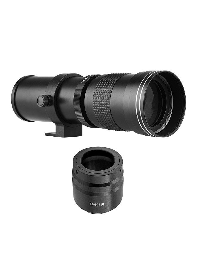 Camera MF Super Telephoto Zoom Lens F/8.3-16 420-800mm T2 Mount with RF-mount Adapter Ring 1/4 Thread Replacement for Canon EOS R/ R3/ R5/ R5C/ R6/ RP RF-Mount Cameras