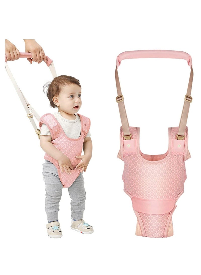 Baby Walker, For Girls Adjustable Baby Walking Harness, With Detachable Crotch Baby Support Assist Handheld Kids Walker Helper for Baby Learn to Walk 9-24 Months Breathable (Pink)