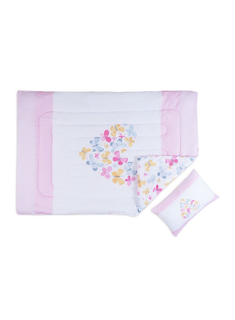 2 - Pieces Butterflies Comforter Set 135x220cm - Blush
