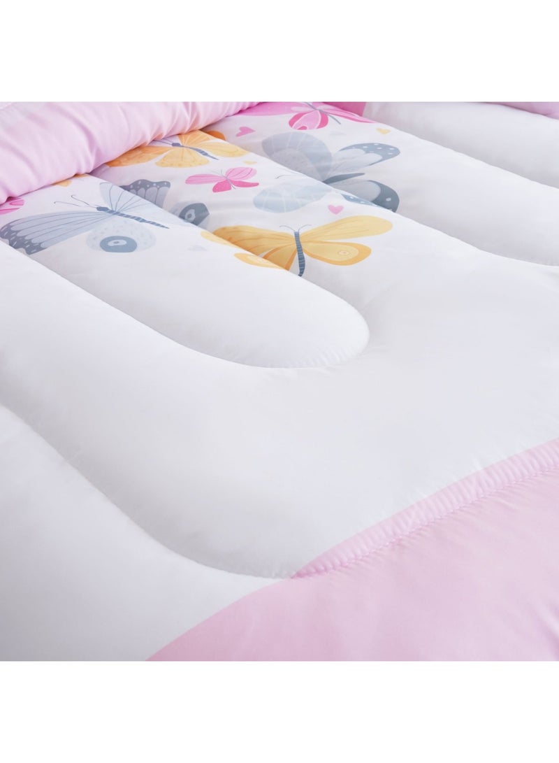 2 - Pieces Butterflies Comforter Set 135x220cm - Blush