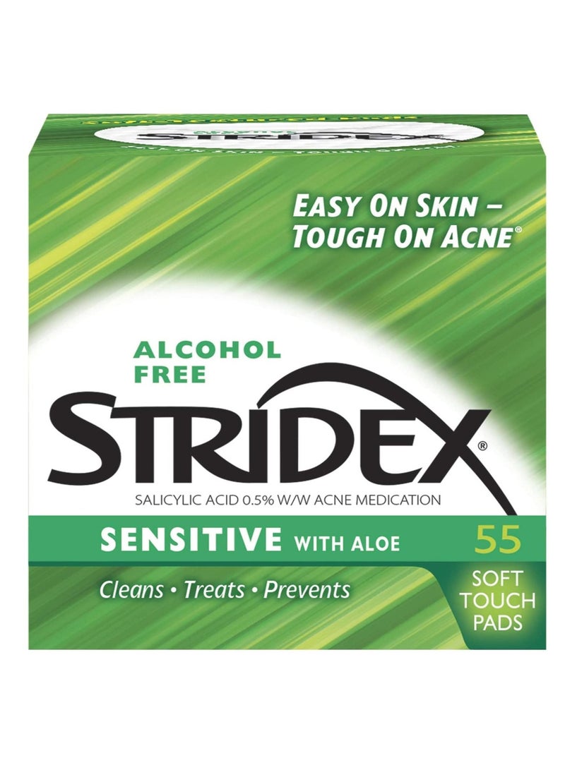 Stridex Medicated Pads For Sensitive Skin, 55 Count