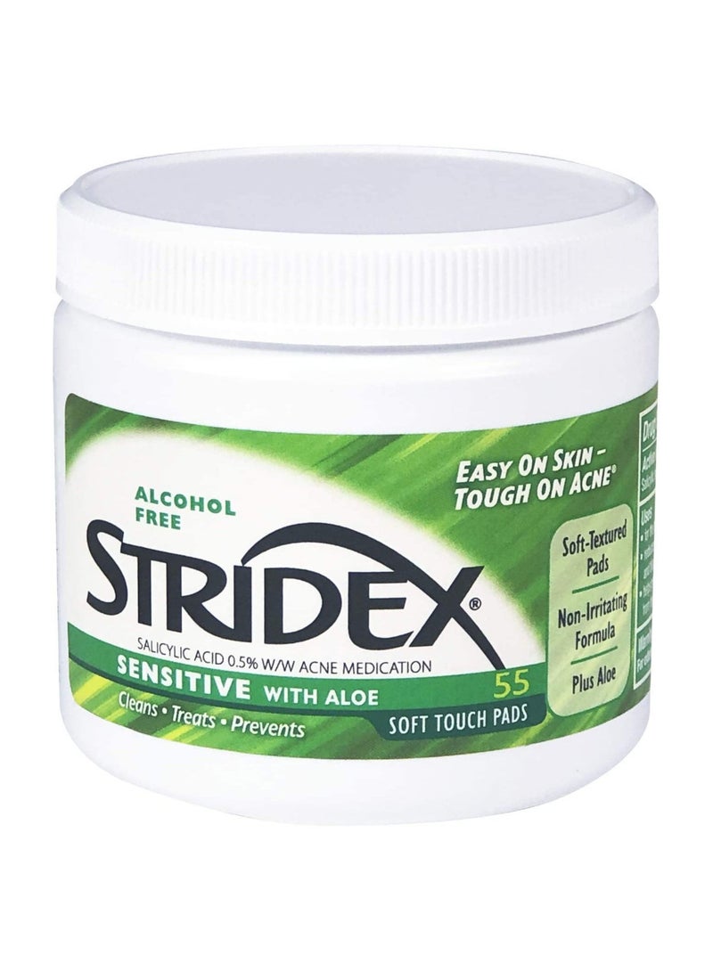 Stridex Medicated Pads For Sensitive Skin, 55 Count
