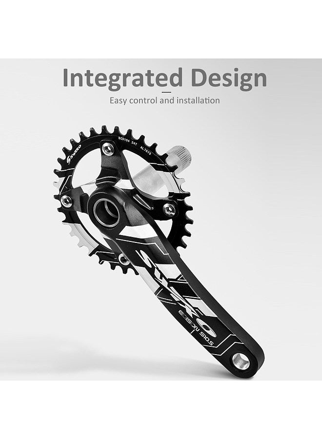 170mm 104 BCD Bicycle Crankset Crank Arm Set MTB Mountain Bike Crank Set with 34T/36T Chainring Bottom Bracket