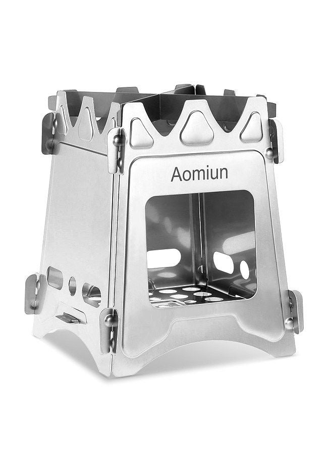 Aomiun Compact Folding Wood Stove for Outdoor Camping Cooking Picnic