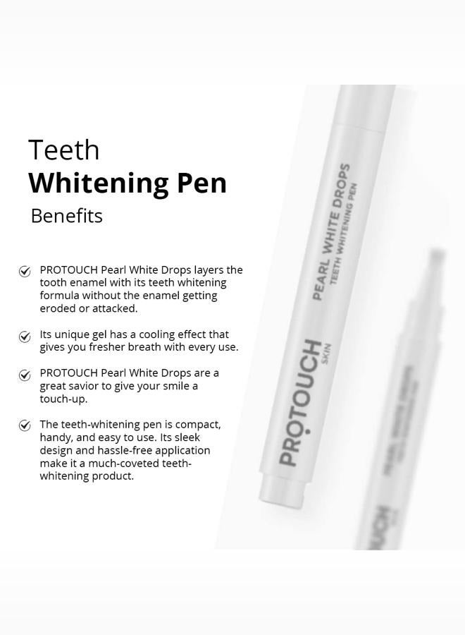 PROTOUCH Pearl White Drops | Teeth Whitening Pen Gel | Whiter Teeth & Fresher Breath for a Brighter Smile on-the-go | Enamel Safe| For Men & Women (Pack of 1)