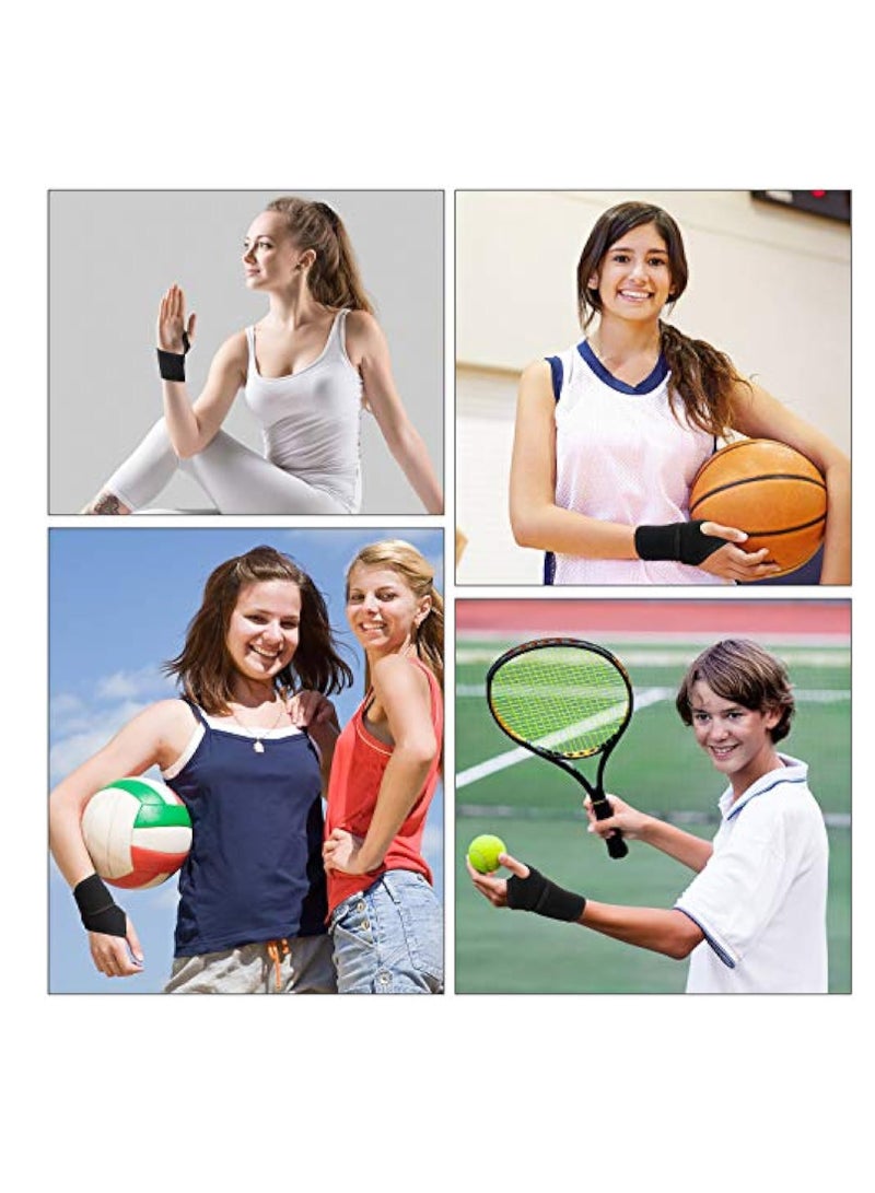 2 Pcs Adjustable Wrist Braces, Wrist Support, Braces Breathable Wrist Support Strap for Sports Protecting, Relieves Wrist Pain, Sprains, Tendonitis and Joint Pain, Left or Right Hand (Black)