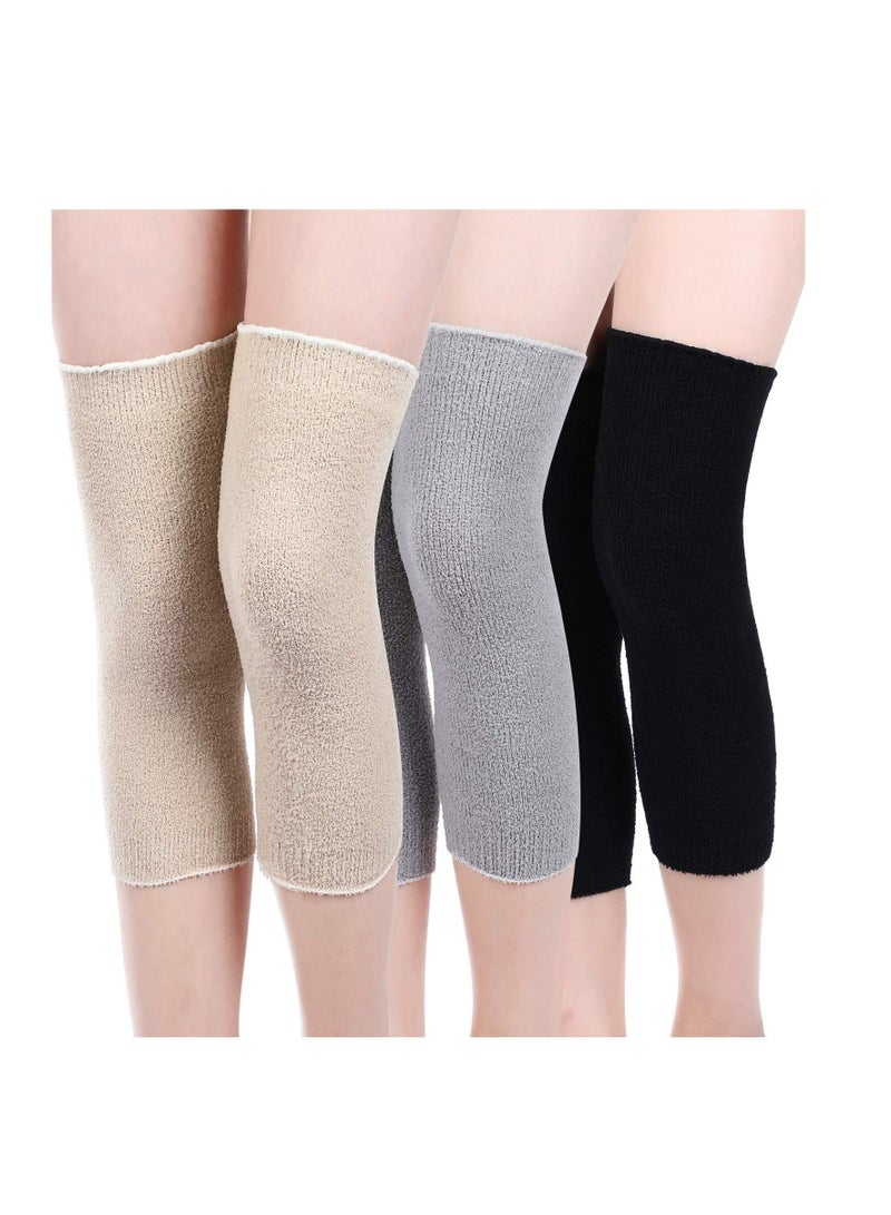 3 Pairs Knee Warmers for Women Warm Knee Pads Fabric Leg Warmers Arthritic Knee Braces Compression Sleeve Knee Supports