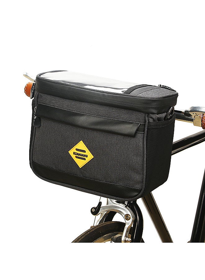 Cycling Insulated Bike Cooler Bag Water Resistant Bike Handlebar Bag Bike Basket Front Bag Pannier with Bike Phone Mount