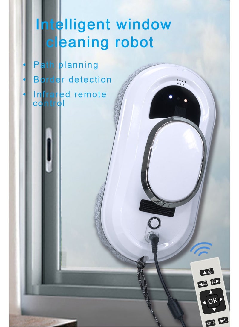 Window Cleaning Robot, Automatic Glass Cleaning Robot with Ultrasonic Water Spray And Control, Electric Smart Cleaner Machine For Outdoor/ Indoor Windows
