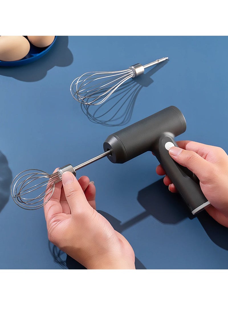 Wireless Electric Food Mixer, 3 Speed Modes Rechargeable Cordless Handheld Mixer, Lightweight And Portable Electric Egg Beater, Durable Cream Mixer For Baking Cake Egg Cream, (Black)