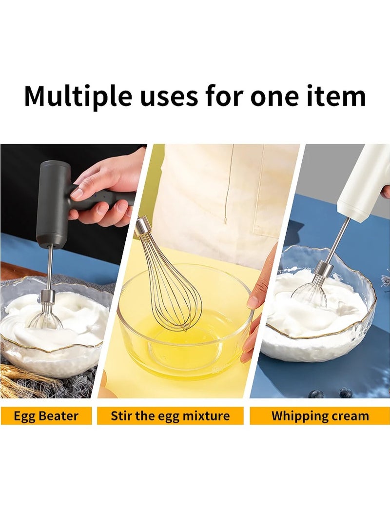 Wireless Electric Food Mixer, 3 Speed Modes Rechargeable Cordless Handheld Mixer, Lightweight And Portable Electric Egg Beater, Durable Cream Mixer For Baking Cake Egg Cream, (Black)