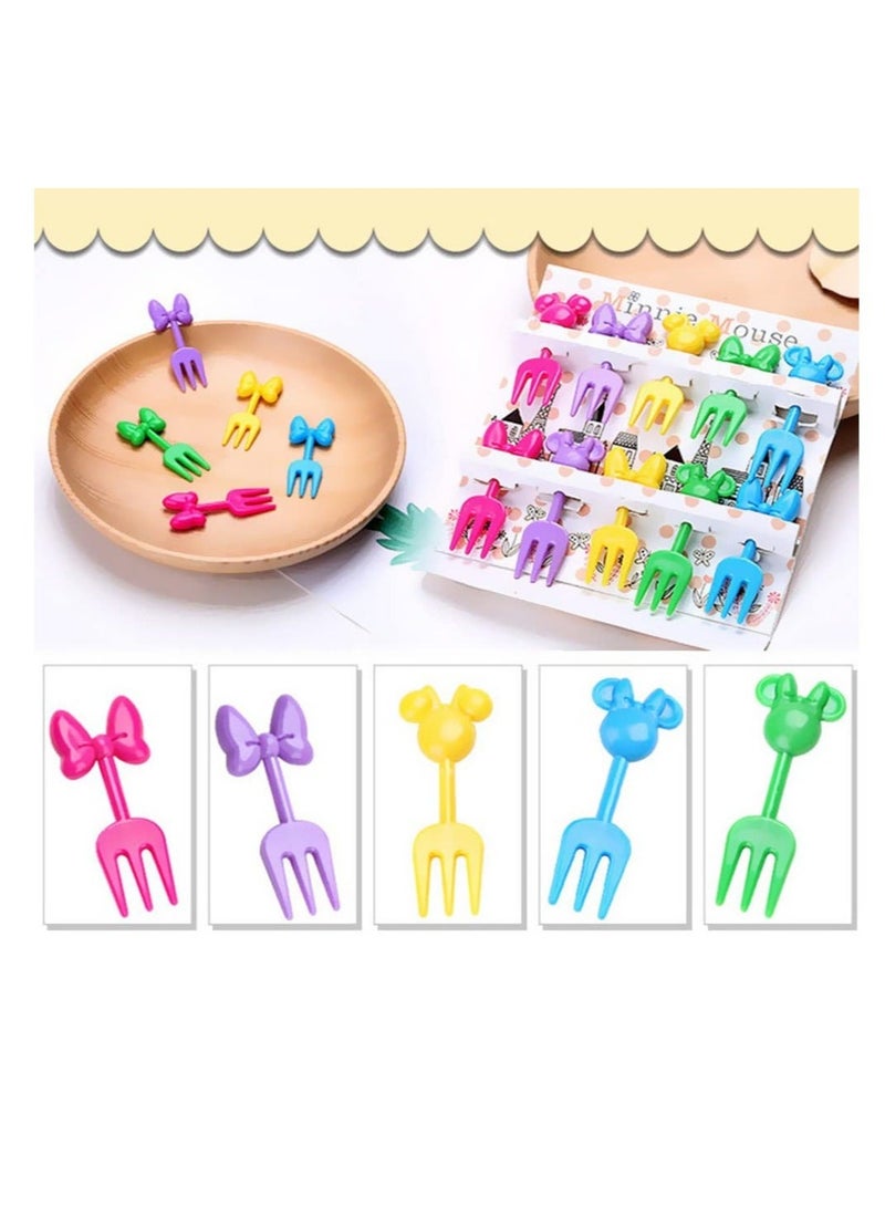 Cartoon Food Fruits Picks Mini Dessert Forks Resin Toothpick Cutlery Set for Kids for Cake Dessert Pastry Party Supply