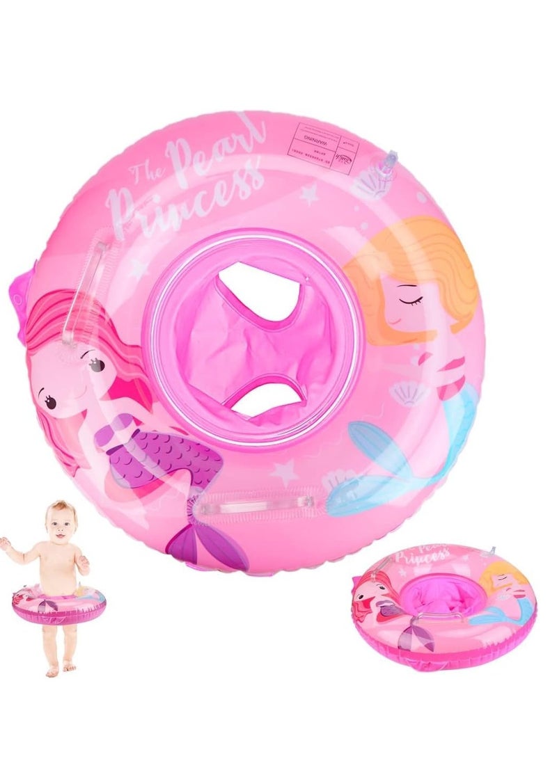 Baby Swimming Ring, Mermaid Float Swimming Inflatable Ring Helps Baby Learn to Swim and Kick for Kids the Age Of 3-72 Months Pink