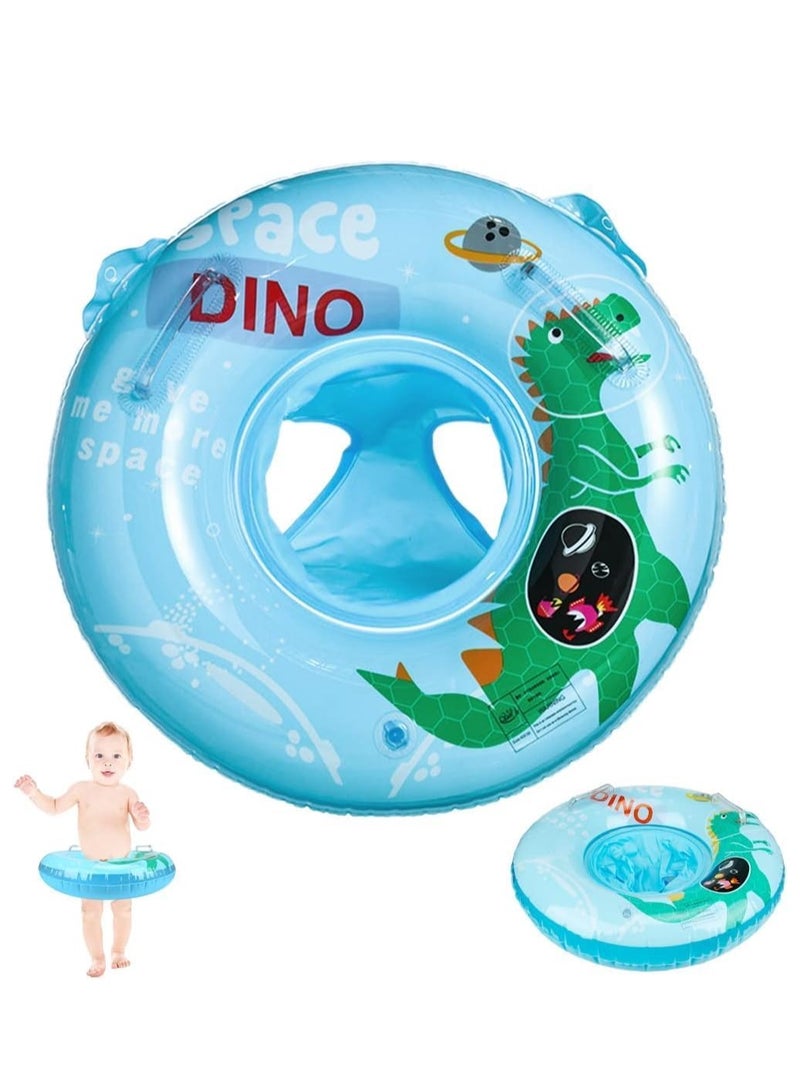 Baby Swimming Ring, Dinosaur Float Swimming Inflatable Ring Helps Baby Learn to Swim and Kick for Kids the Age Of 3-72 Months Blue