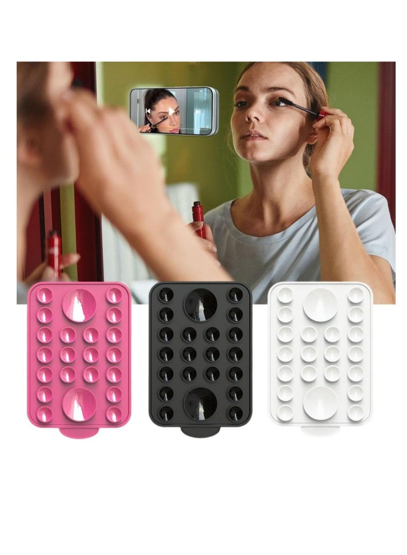 Silicone Suction Phone Case Stand, Hands-Free Cell Phone Accessory Holder for iPhone 15/14/13/12 Series, Suitable for Selfies and Tiktok Videos, Creator and Sharer (Black)