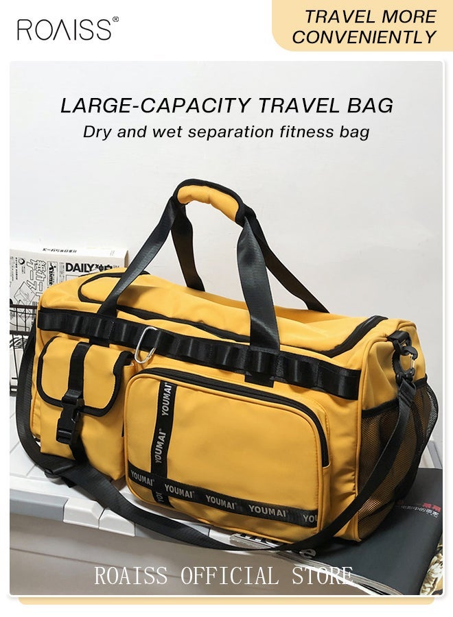 Large-Capacity Travel Bag Men's Short-Distance Luggage Backpack College Students Boarding Backpack Dry and Wet Separation Fitness Bag