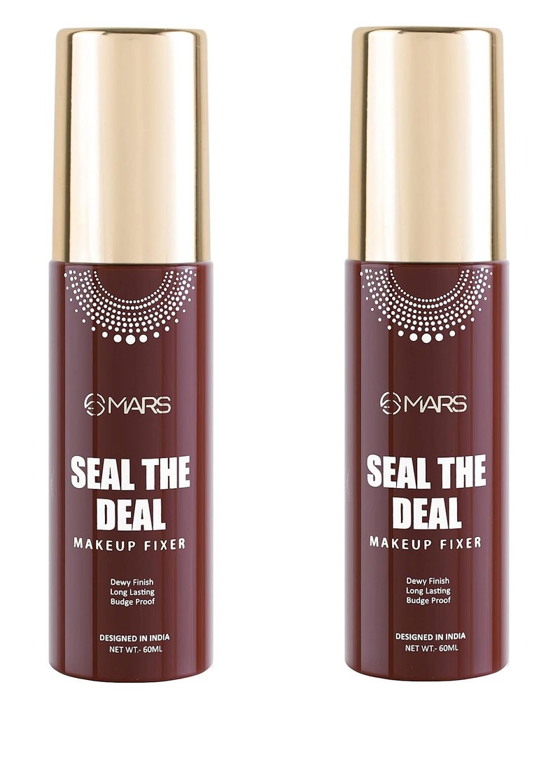 MARS Long Lasting Budge Proof Oil Free Makeup fixer Seal The Deal Pack Of 2 Primer 120 ml  Transparent