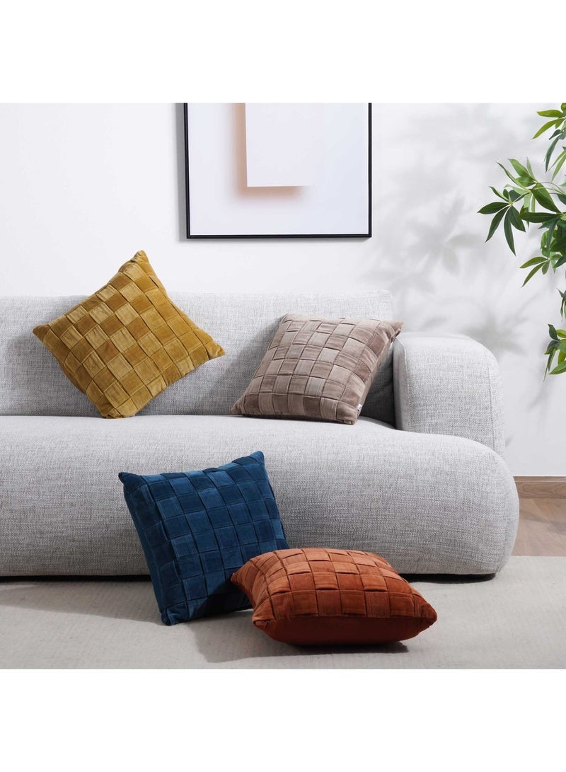 Delney Velvet Filled Cushion 45X45cm - Ochre
