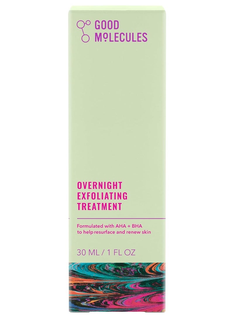 Good Molecules Overnight Exfoliating Treatment - Facial Exfoliant with AHA for Tone and Texture - Pore Minimizer, Skincare for Face with Salicylic Acid
