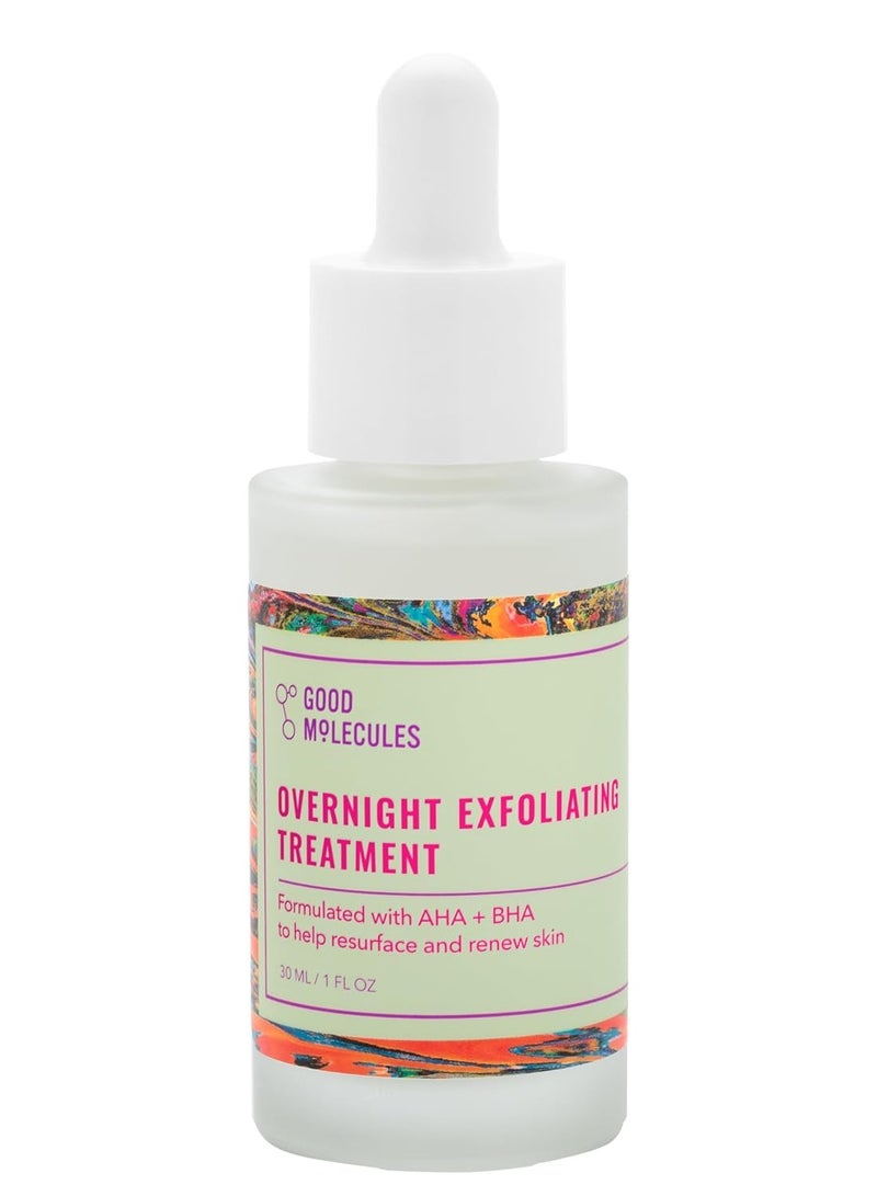 Good Molecules Overnight Exfoliating Treatment - Facial Exfoliant with AHA for Tone and Texture - Pore Minimizer, Skincare for Face with Salicylic Acid