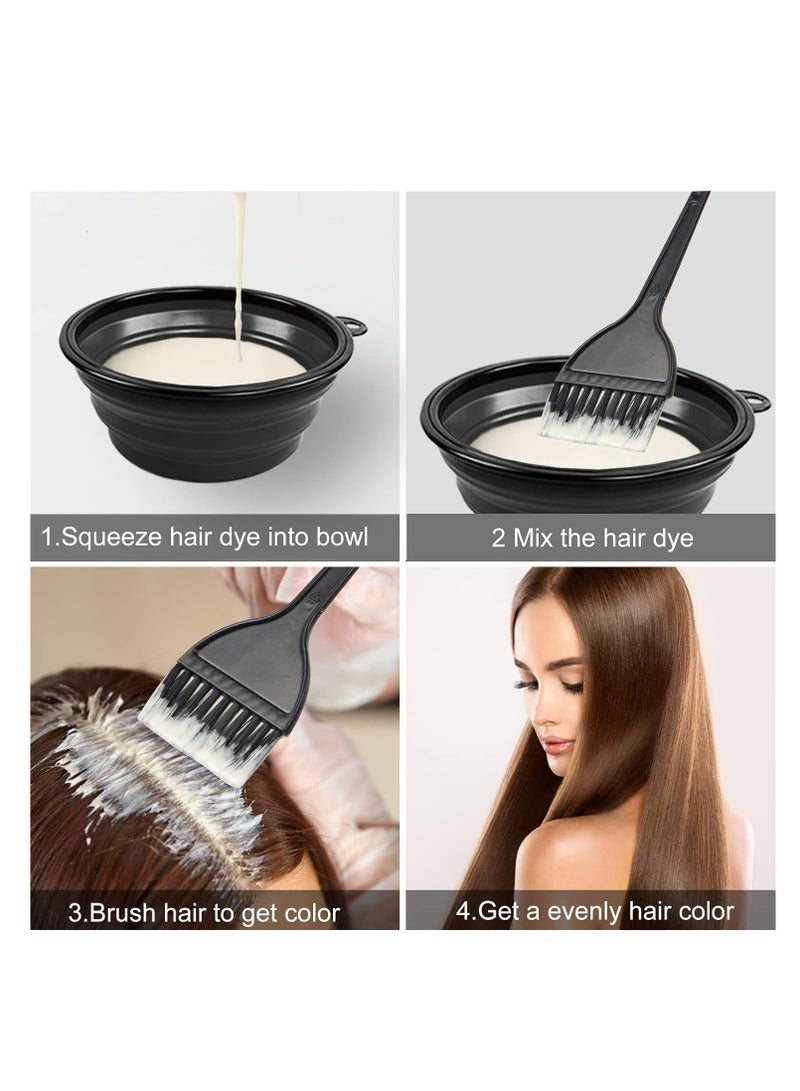 Yexixsr 5Pcs Professional Salon Hair Coloring Dyeing Kit, Hair Bleach Dit Hair Coloring Products with Hair Dye Brush, Hair Color Bowl, Hair Clips