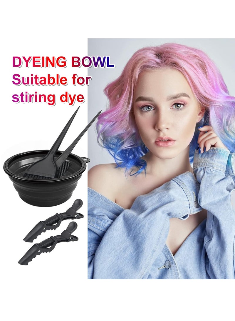 Yexixsr 5Pcs Professional Salon Hair Coloring Dyeing Kit, Hair Bleach Dit Hair Coloring Products with Hair Dye Brush, Hair Color Bowl, Hair Clips