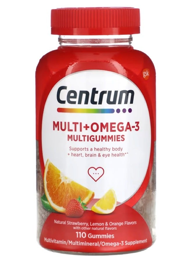 Multi With Omega-3 Multigummies Natural Strawberry Lemon And Orange110 Gummies