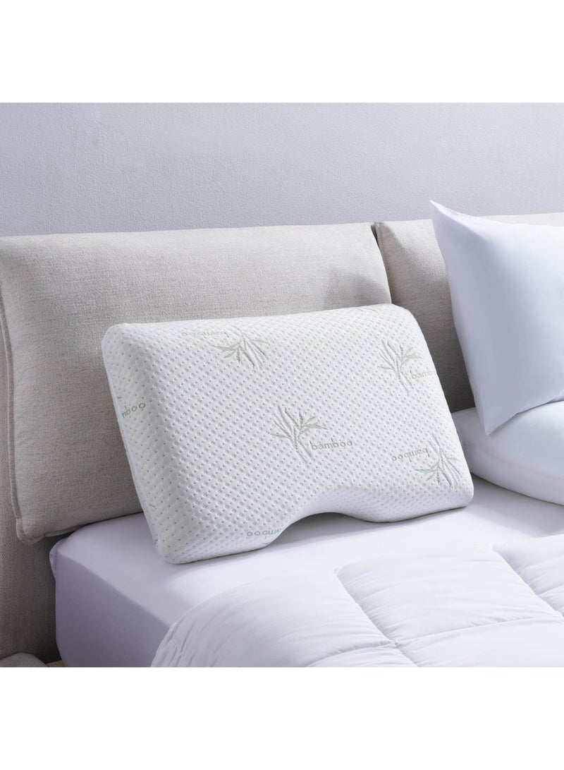 Elevate Ergonomic Memory Foam Pillow 45x70x14cm - White