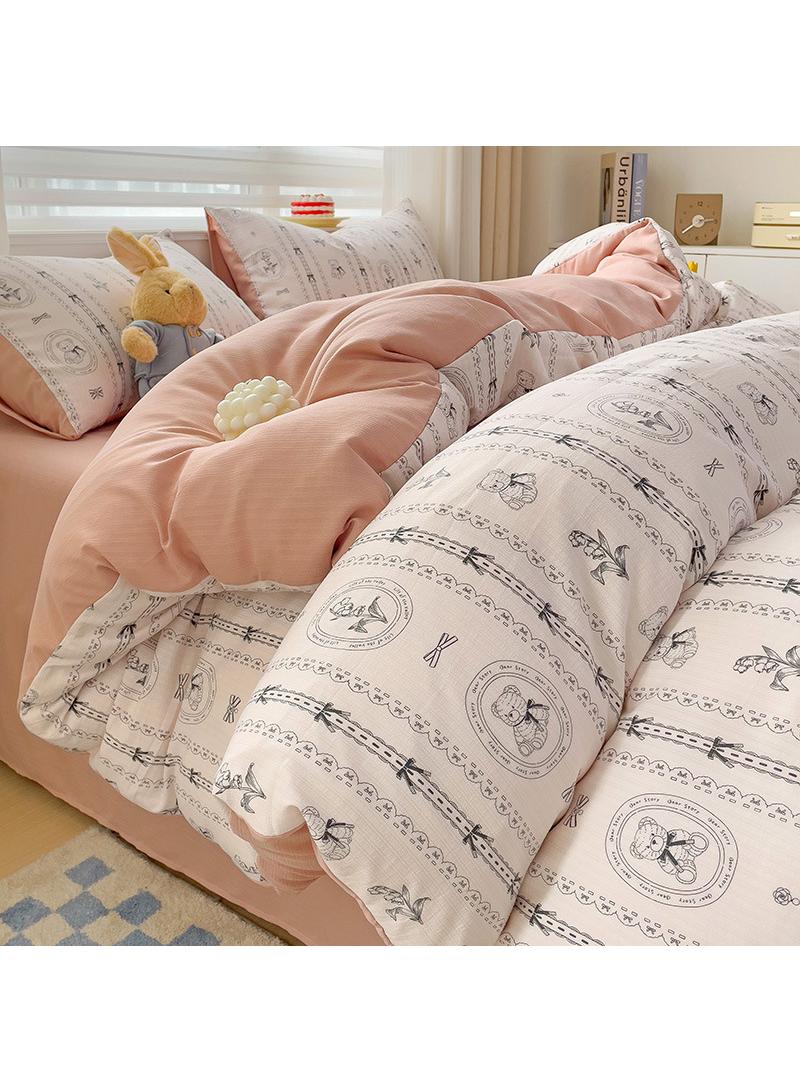 Pure Cotton Washable Bed Sheet And Duvet Cover Set