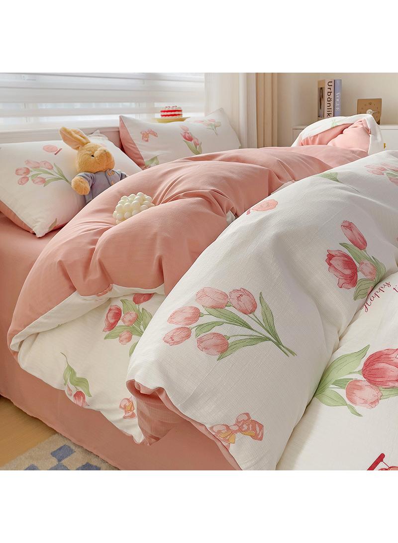Pure Cotton Washable Bed Sheet And Duvet Cover Set