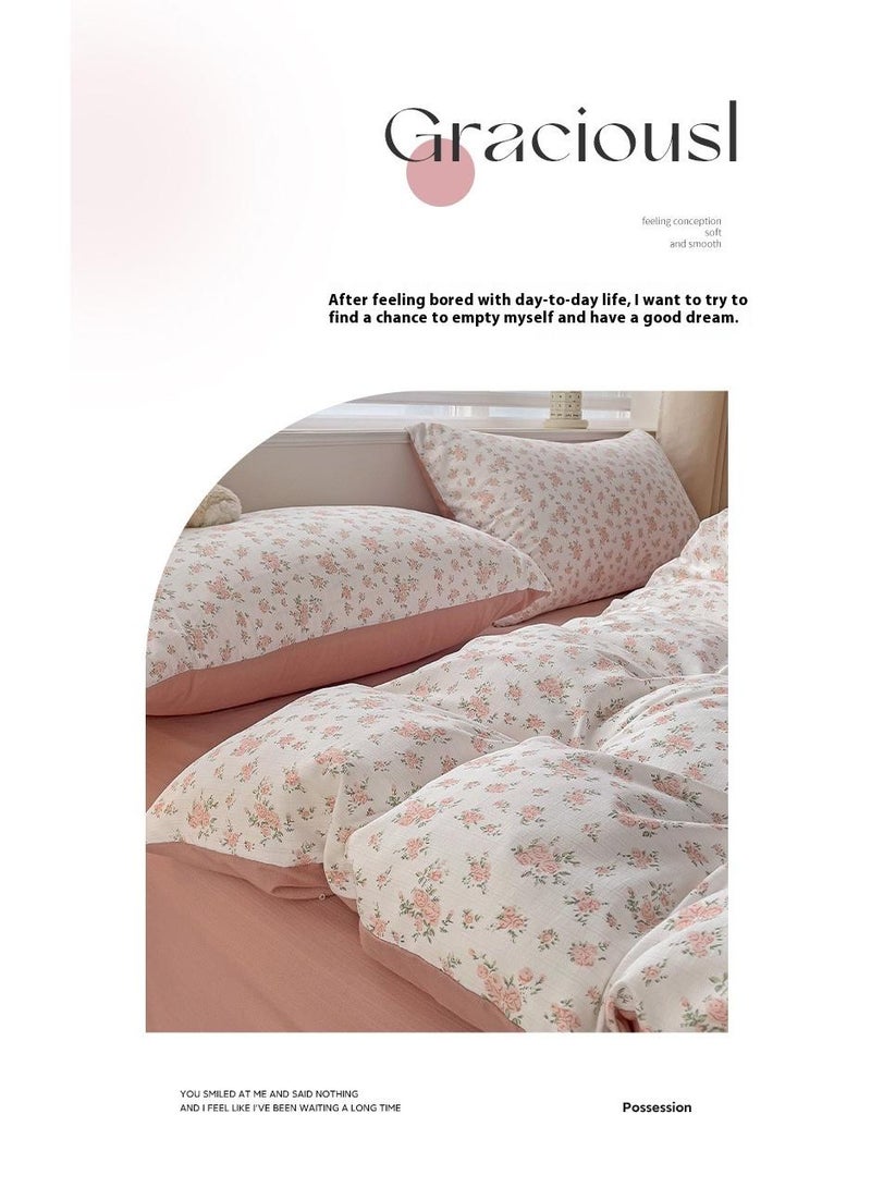 Pure Cotton Washable Bed Sheet And Duvet Cover Set