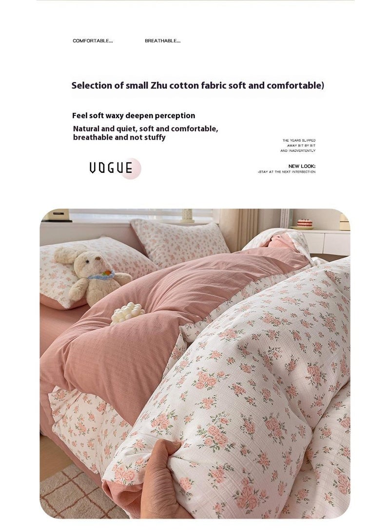 Pure Cotton Washable Bed Sheet And Duvet Cover Set