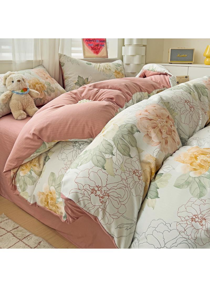 Pure Cotton Washable Bed Sheet And Duvet Cover Set